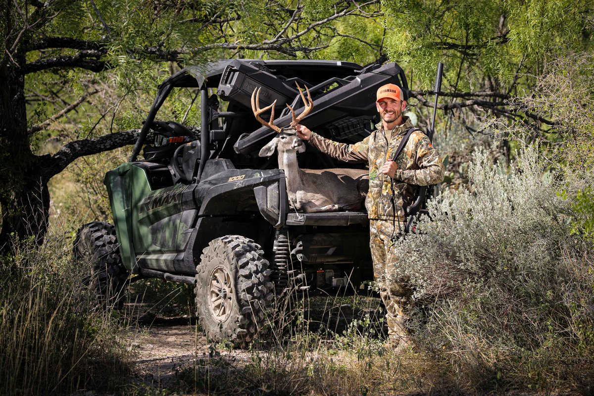 YamahaOutdoors's tweet photo. Wrapping up #whitetail week w/ success! Congrats to 7x @ATVMXdotcom champ @wienen44, 6x @GNCCRacing champ @Walker_Fowler, Will Brantley of @FieldandStream, &amp; #TurkeyBassSmash titleholder @Newby224 w/ #Yamaha on the great Texas bucks!
#REALizeYourAdventure #RMAX1000 #WolverineX4 https://t.co/UdqCRobZDx