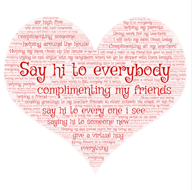 BASD_MSEAST's tweet photo. Happy world kindness day! Today in the morning announcements, we asked East students and staff to share how they would spread kindness today.  It looks like a lot of homes will be getting some help around the house! https://t.co/2oQFRiEPtC
