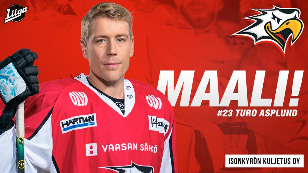 Ylivoimapyörityksen päätteeksi nätti nappasu TURO ASPLUNDILTA ja Sport tasoittaa pelin 1-1 🦅❤

#VaasanSport #Liiga