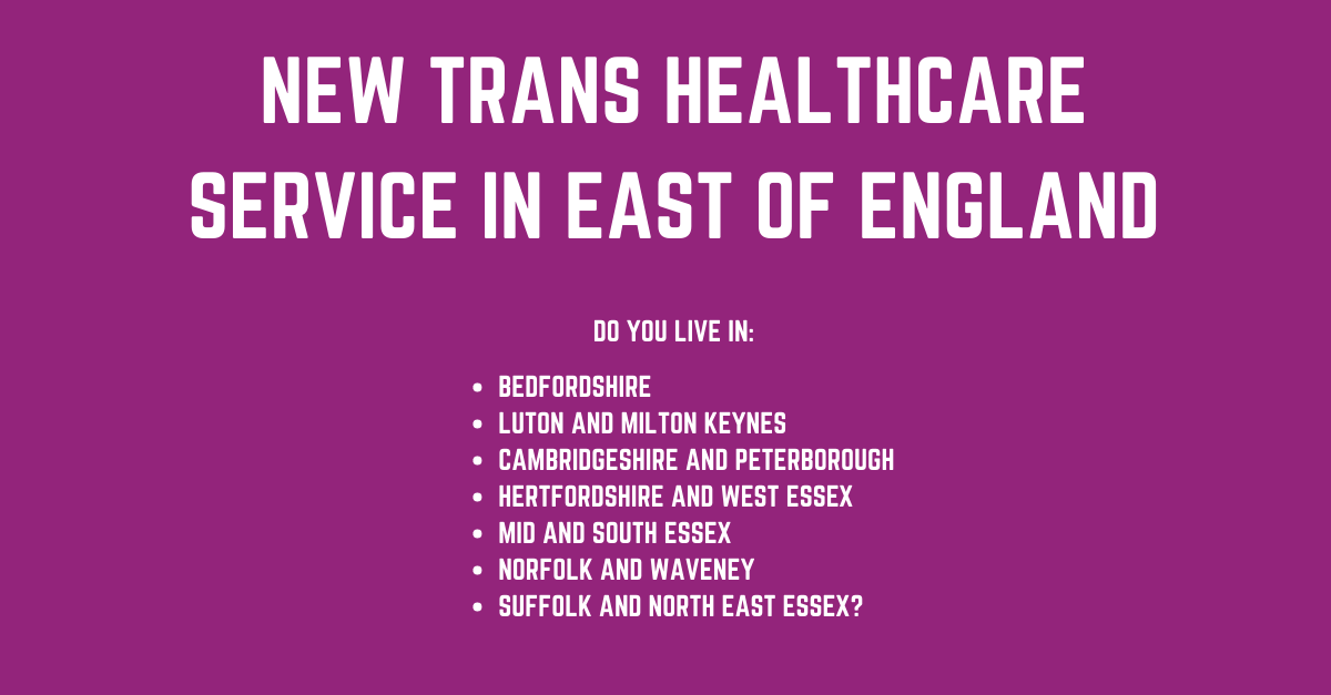 The Nottingham Centre for Transgender Healthcare, in partnership with Cambridgeshire &amp; Peterborough NHS Foundation Trust, are looking to pilot a new trans healthcare service for the East of England! They need your feedback to help them design the service.
docs.google.com/forms/d/e/1FAI…