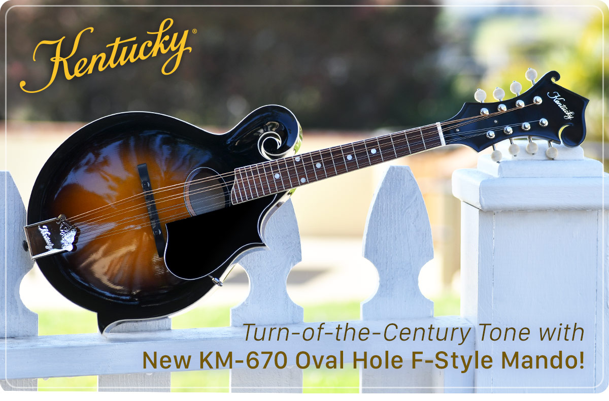 The NEW Kentucky KM-670 Standard Oval Hole Mandolin continues in the tradition of the great American mandolin luthiers of the early 1900s and elevates Oval Hole Mandolin design to a whole new level. See it and find a dealer at Sagamusic.com