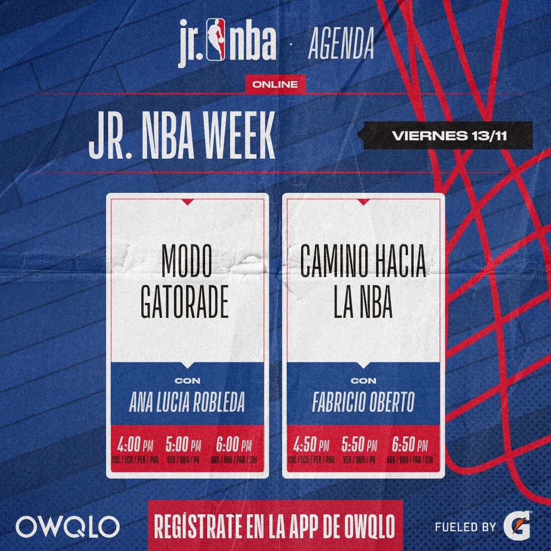 NBAMEX's tweet photo. Hoy es viernes de Jr. NBA Week.😎🏀
No te quedes fuera de las actividades del día de hoy. Inscríbete aquí: https://t.co/9zd8wWliLr #JrNBAWeekLATAM https://t.co/uzjC9WZ9NH