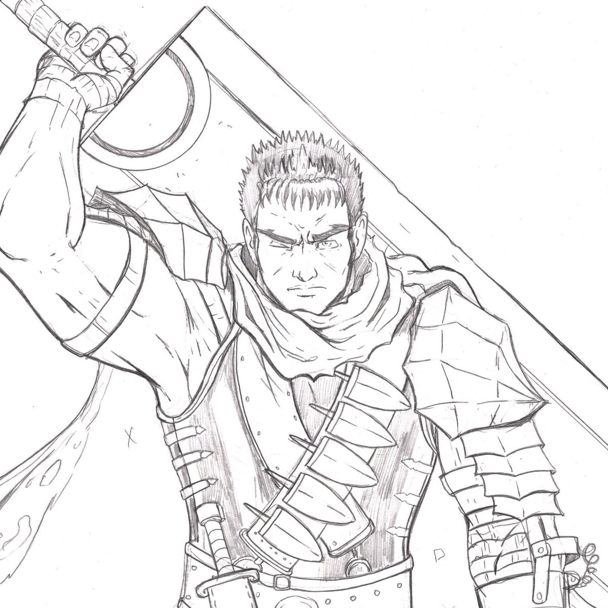 I’m a pretty big berserk fan and I’ve wanted to draw this guy for a while, more of Guts coming soon! #berserk #anime #guts #struggler #manga #sword #warrior #medieval #fantasyart #comicart #comicdrawing #pinup