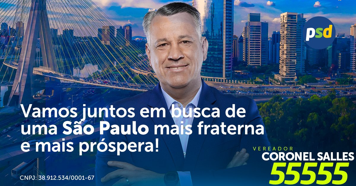 Fui Comandante Geral da Polícia Militar, e agora como vereador continuarei trabalhando para defender a nossa cidade de São Paulo, sempre inovando e buscando ouvir a população!

Nestas eleições vote em quem tem experiência comprovada em gestão pública! Vote Coronel Salles 55 555!