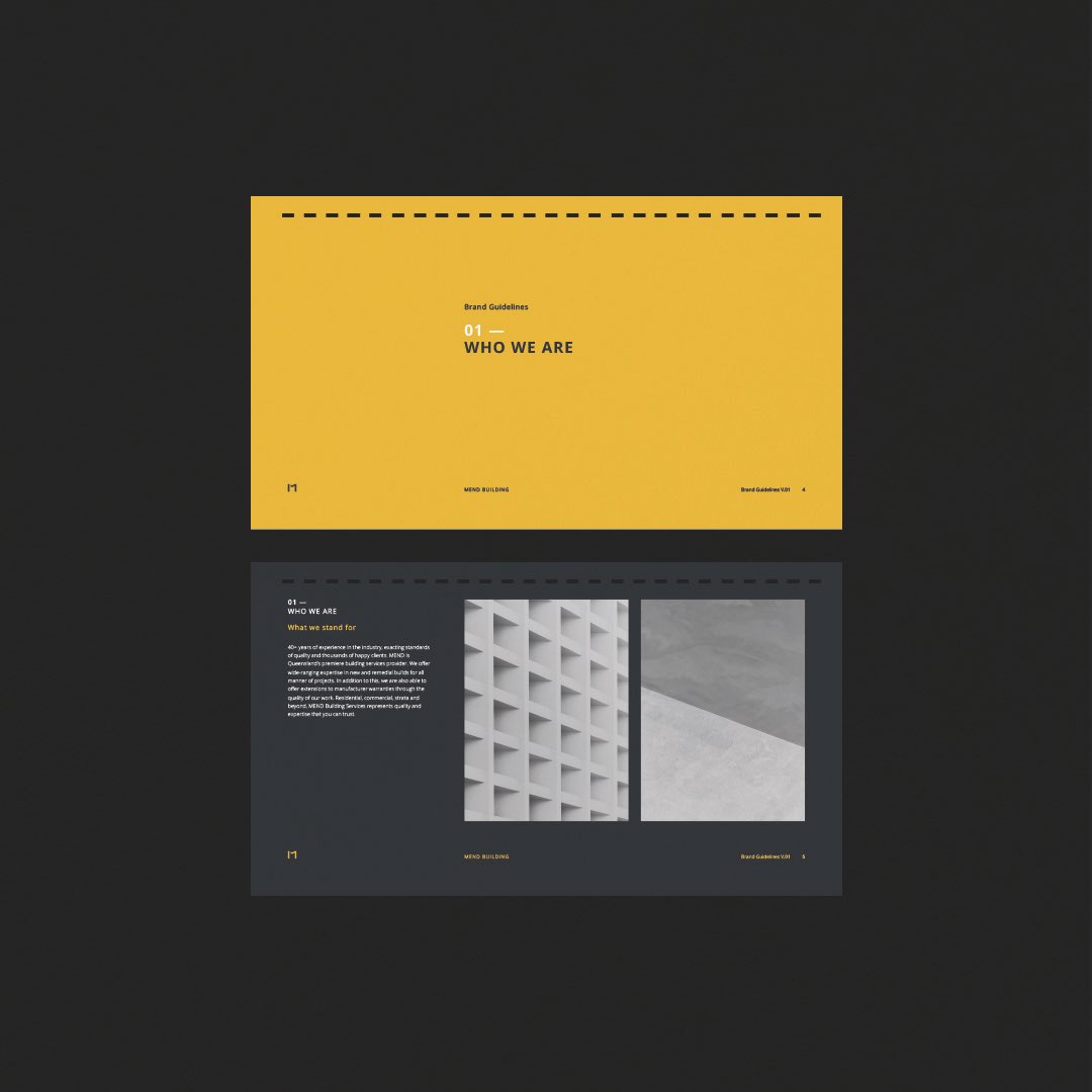 jard_design's tweet photo. Brand guidelines for Mend Building, Australian future focused builder based in QLD. https://t.co/LTLkMgPAu3