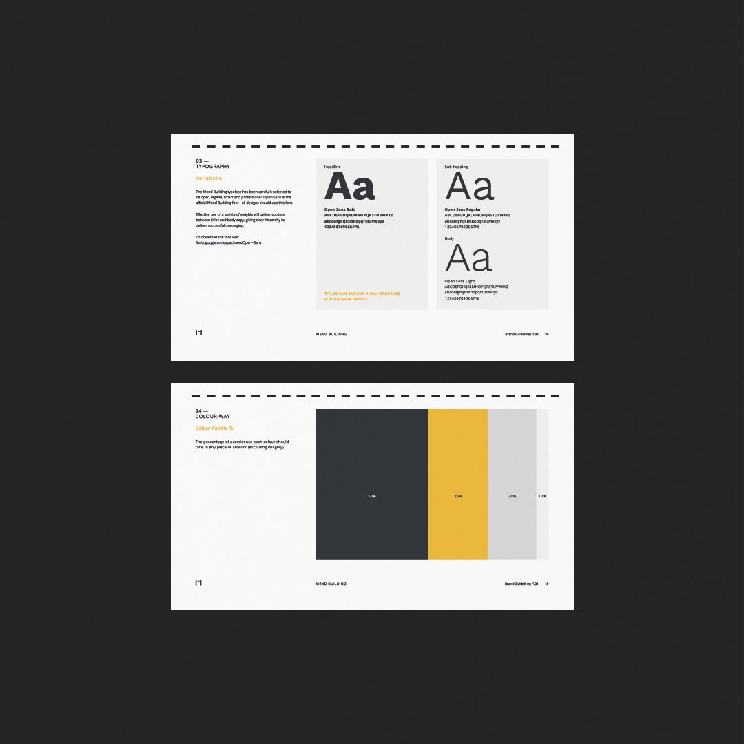 jard_design's tweet photo. Brand guidelines for Mend Building, Australian future focused builder based in QLD. https://t.co/LTLkMgPAu3