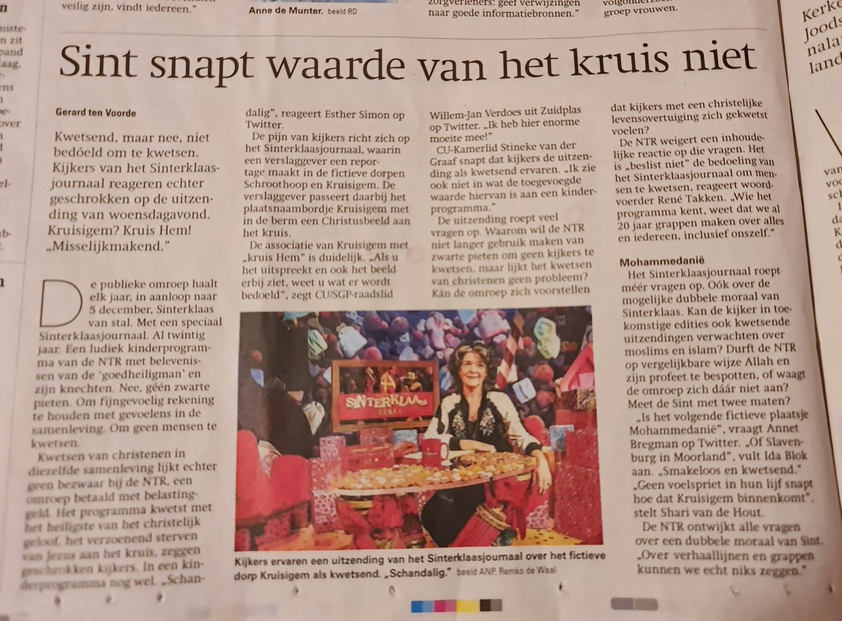 Welja, het christen-bashenen gaat door... Terwijl zwarte Piet vanwege kwetsend karakter vermeden moet worden gaat <a href="/omroepntr/">Omroep NTR</a> nota bene in kinderprogramma christenen op het diepst (Jezus' verzoenend lijden en sterven aan het kruis is de diepste kern van ons geloof) kwetsen...