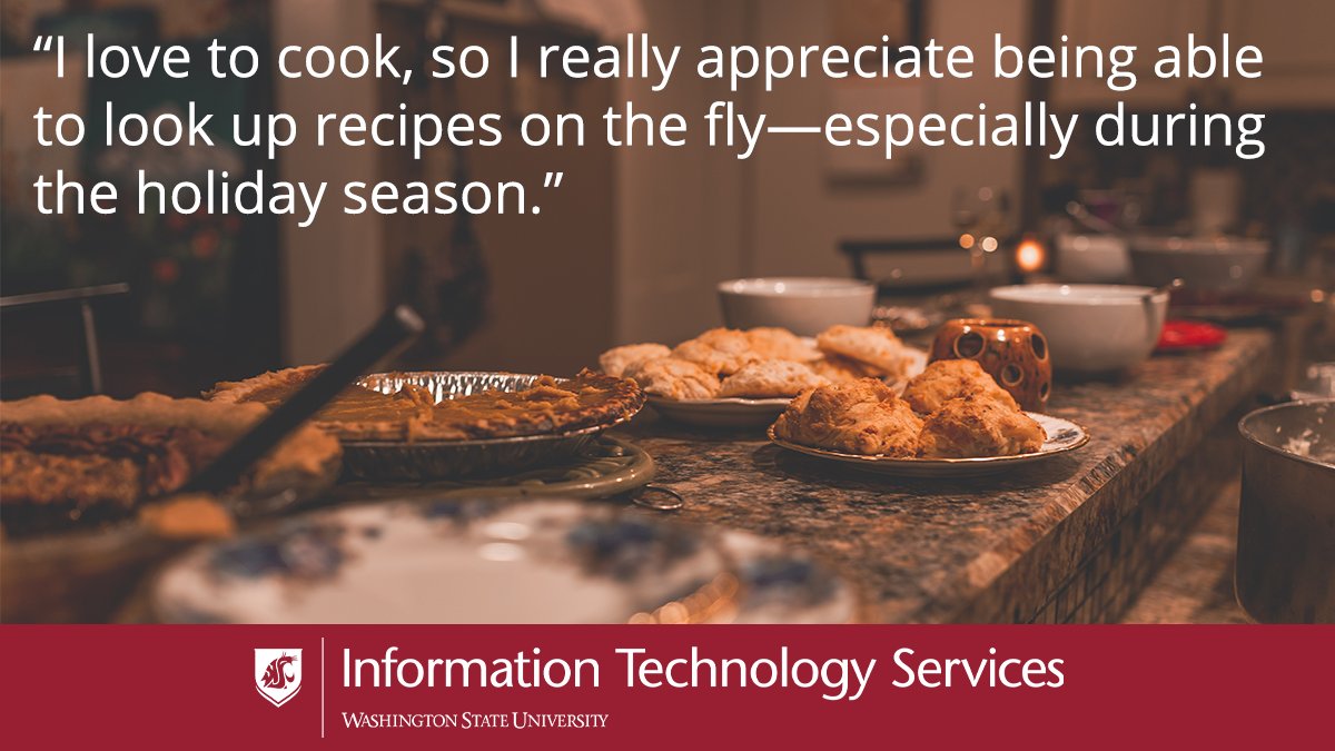 itswsu's tweet image. Sometimes, the internet is the most important cooking utensil. What&apos;s the most recent recipe in your search history? #ThankfulForTech #GoCougs