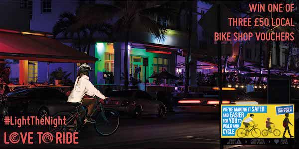 This week Susan V from Ipswich Hospital won a £50 local bike shop voucher as part of the 
<a href="/LovetoRide_/">Love to Ride</a> Light the Night campaign.

For your chance of winning just register at lovetoride.net/suffolk &amp; log a ride in November. It really is  that simple!

<a href="/spokeworxuk/">Spokeworx</a> <a href="/suffolkchamber/">Suffolk Chamber of Commerce</a>