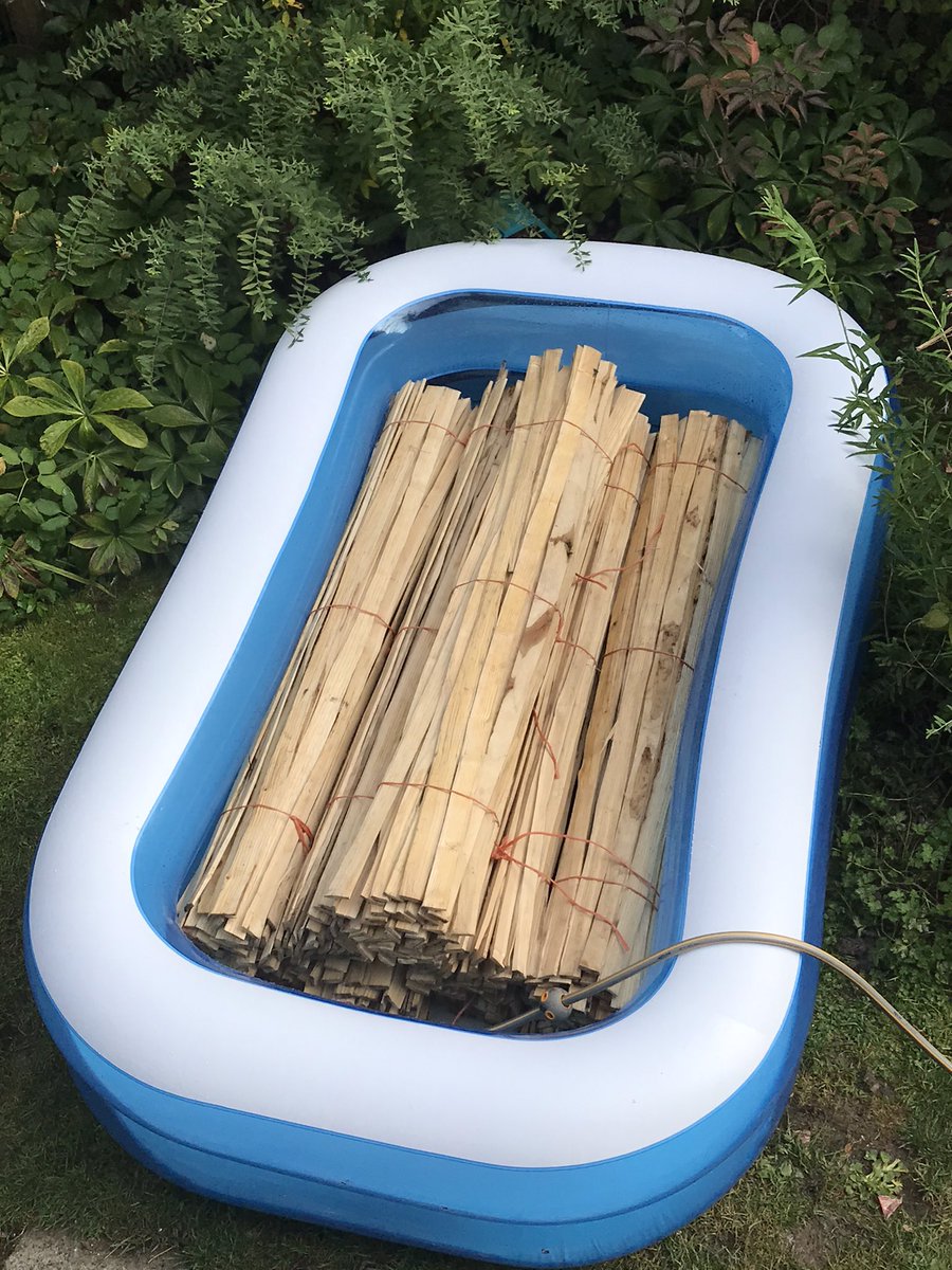organicplaster's tweet photo. Riven chestnut #lath from @CoyleTimber getting a good soaking!! https://t.co/IJepeHodvP