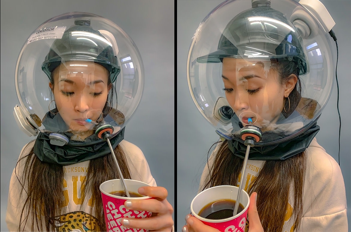 Meet Covidisor, A Practical COVID Helmet That Lets You Drink Coffee bit.ly/2IxtPbk