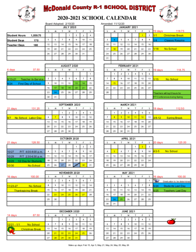 AERedbirds's tweet photo. Attention AES Families - Please note the updated 20-21 school calendar as it was amended last night by the board.  Thanksgiving break will now be Nov. 23rd-27th.  Our picture retake day is rescheduled for Nov. 30th. https://t.co/PtRCE4EdPZ
