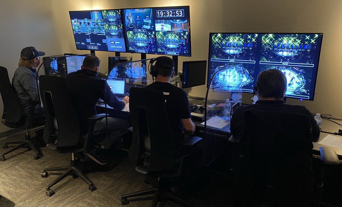 sportsvideo's tweet photo. .@ufc's new IP-based broadcast operations center is now live at the UFC Apex facility in Las Vegas. The BOC is comprised of three production-control rooms, two audio-production rooms, two replay rooms, and a shading room.

For a full breakdown 👊🤼: https://t.co/v8uHzE796K https://t.co/klqbXiwDmX