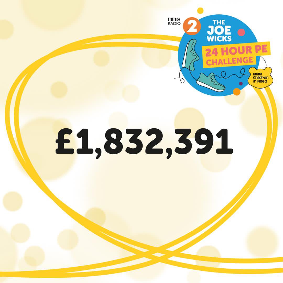 Absolutely mind blowing amount raised for @bbccin 🤯 Thank you everyone for your kind and generous donations this year 🥰🙌🏽 @bbcradio2