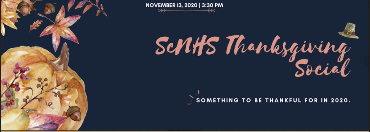 Our Thanksgiving Social is today @ 3:30PM on TEAMS. Wear your fall themed colors! See you there Tigers!