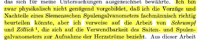 Here's some humility that would be nice to see in some current day work. "I am not educated enough in physics to judge the up- and downsides of this Siemens coil galvanometer", but apparently there are other guys that know, so that's that. 8/N