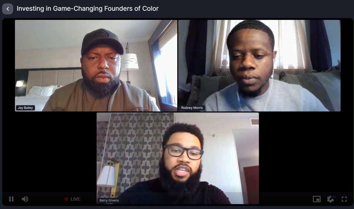 startupweekatl's tweet photo. Great panel from Jay, Rodney, and Barry talking about the power of the community and empowering Black businesses! 

#startup #VC #AtlantaSW https://t.co/EzXFCOZFdx