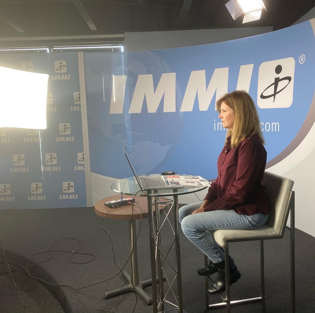IMMI_Safety's tweet photo. Julie Cooley, facilitating a round table discussion on Safety at the virtual Women in Trucking conference. #WIT2020 #safety #conference #trucking #rolltek #airbags #women https://t.co/zje1abu6q7