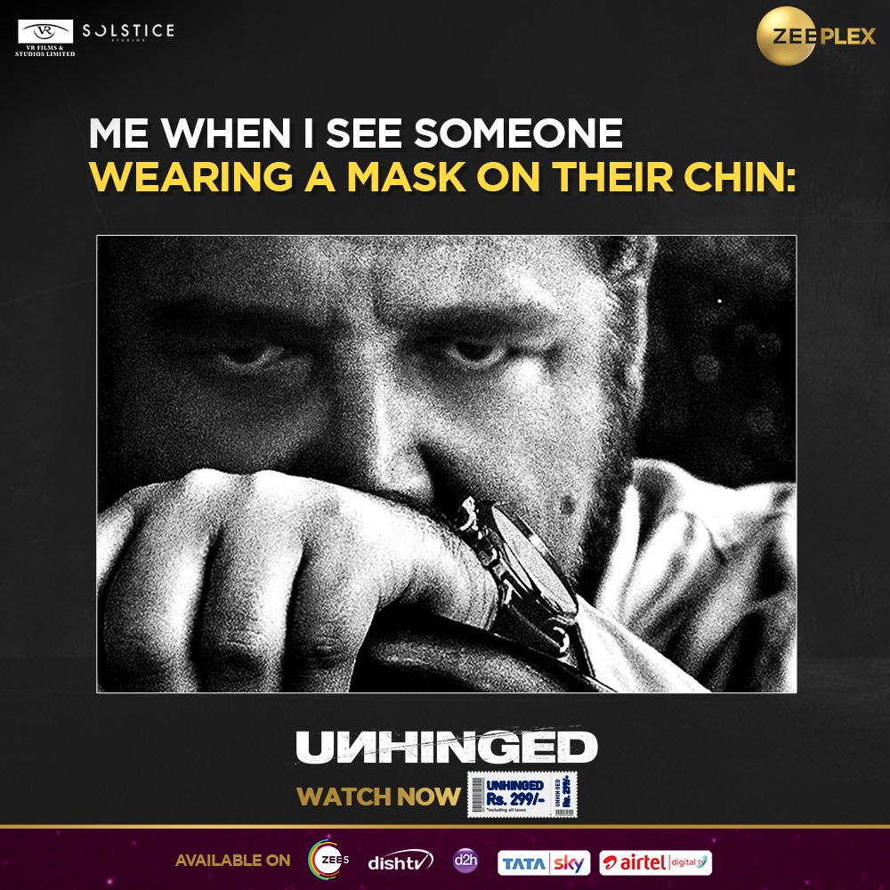 ZeeplexOfficial's tweet photo. Could this be more relatable!? π€·π»β
Watch #Unhinged exclusively on @ZeePlexOfficial at just βΉ299 ππΏ
Book now: https://t.co/XJKE1xBHnq
@russellcrowe @derrickborte #LisaEllzey #AndrewGunn #MarkGill #IngeniousMedia #BurekFilms @solsticestudios #VRFilmsAndStudios https://t.co/MmQzQS658t