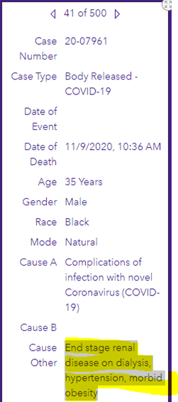 4/ Again, at the risk of sounding callous, but rational, these are listed as C19 deaths, but many/most are in the final stages of life - very sick. Below are a few that jumped out at me due to age and/or comorbidities. This is how the majority of these reports read.