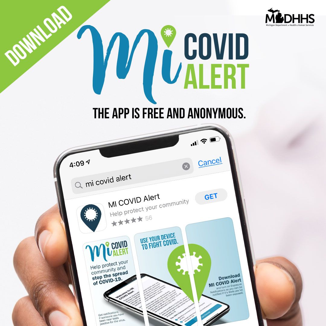 VillofDecatur's tweet image. The State of Michigan has launched an exposure notification mobile app available for iOS and Android devices called MI COVID Alert.  For more information, please visit buff.ly/3lw0ZX8.