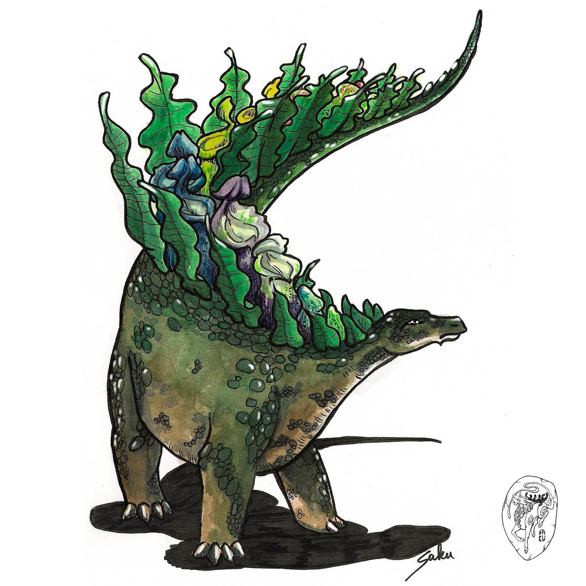sakuartcosplay's tweet photo. Botanimals drawtober 2020 day 27-28-29-30:
🏵️Trout Lily x Tapir.
🍇Grape x Greyhound.
🌊Croton x Sea Slug.
🦕Pitcher Plant x Stegosaurus.
#botanimals #keymonster #drawtober2020 #animalart #dinosaur #fantasy #traditionalart #watercolor_art https://t.co/XavqKCXmn6
