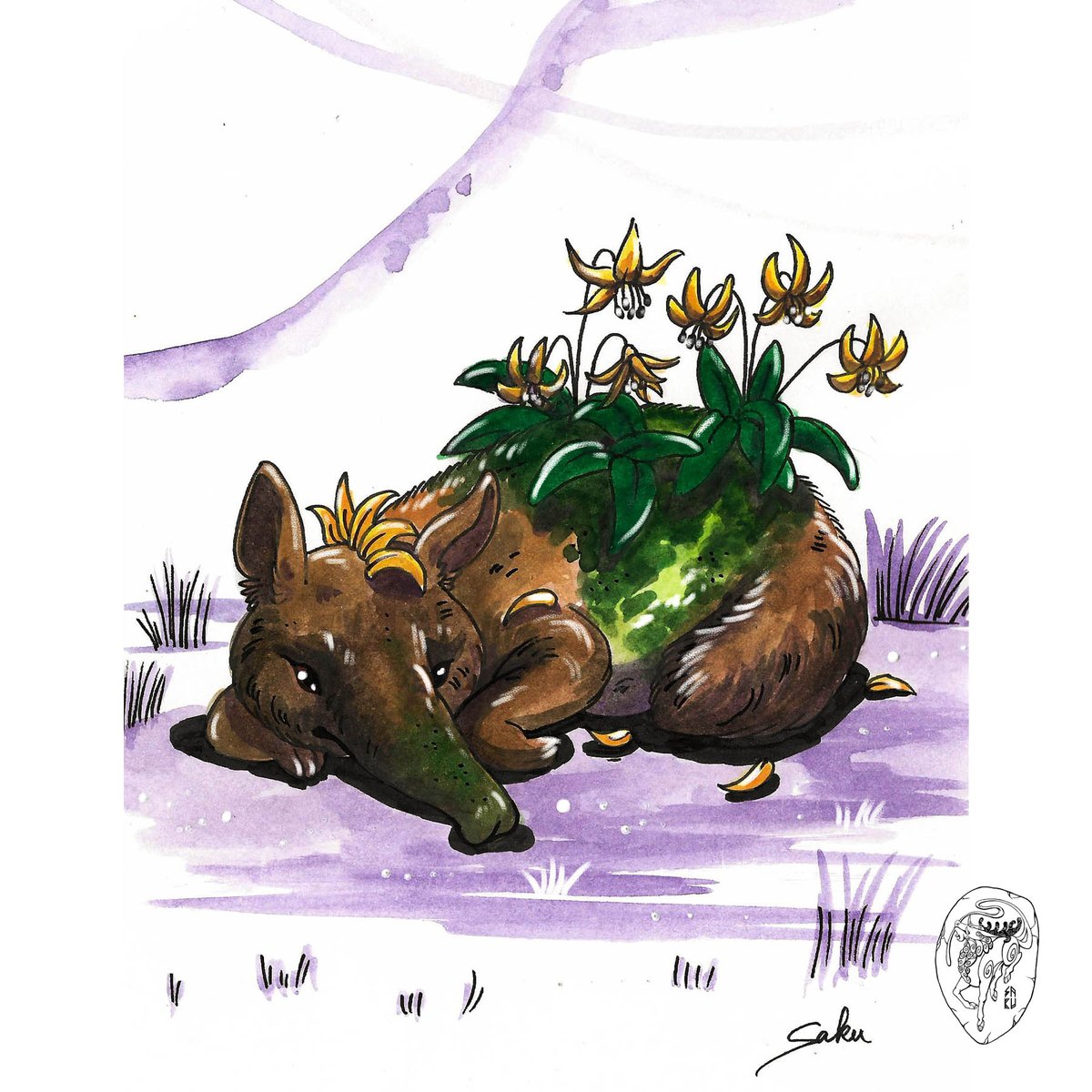 sakuartcosplay's tweet photo. Botanimals drawtober 2020 day 27-28-29-30:
🏵️Trout Lily x Tapir.
🍇Grape x Greyhound.
🌊Croton x Sea Slug.
🦕Pitcher Plant x Stegosaurus.
#botanimals #keymonster #drawtober2020 #animalart #dinosaur #fantasy #traditionalart #watercolor_art https://t.co/XavqKCXmn6