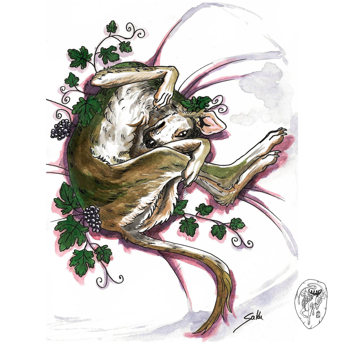 sakuartcosplay's tweet photo. Botanimals drawtober 2020 day 27-28-29-30:
🏵️Trout Lily x Tapir.
🍇Grape x Greyhound.
🌊Croton x Sea Slug.
🦕Pitcher Plant x Stegosaurus.
#botanimals #keymonster #drawtober2020 #animalart #dinosaur #fantasy #traditionalart #watercolor_art https://t.co/XavqKCXmn6