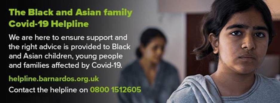 Did you know that <a href="/barnardos/">Barnardo’s</a> have a new helpline for children and young people in the BAME community who have been affected by #coronavirus? You can find more information about the #helpline here buff.ly/38FkmcT or ring 0800 151 2605