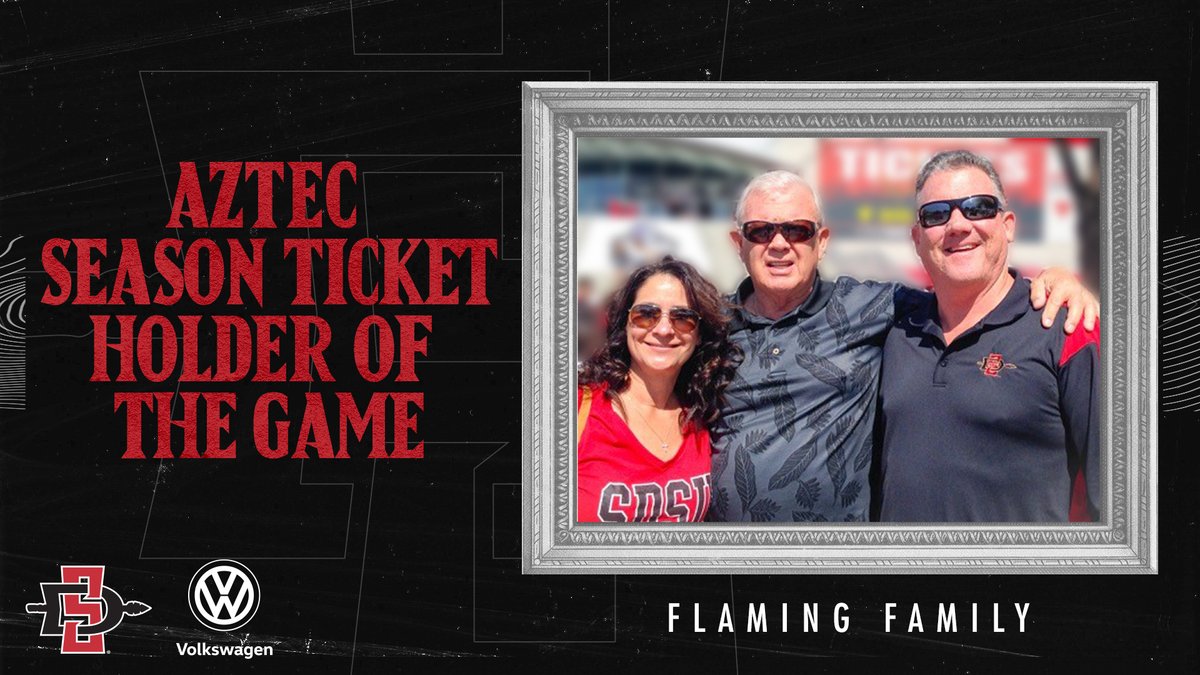 GoAztecs's tweet image. Art Flaming, a 1960 @SDSU graduate, has had @AztecFB season tix for 58 years &amp;amp; is this week's Season Ticket Holder of the Game! A 2003 gift from Art and his wife Gwen helped SDSU build the Parma Payne Goodall Alumni Center. The Flaming family now includes 3 generations of Aztecs!