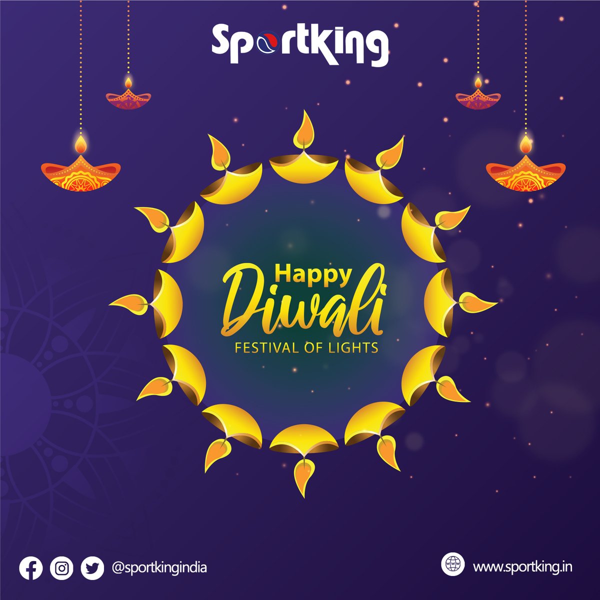 Sportkingindia's tweet photo. Rejoice on this Blessed Occasion &amp; Spread Sparkles of Peace &amp; Goodwill. Sportking Family wishes you all a Very Happy Safe &amp;  Prosperous Diwali! 
#StaySafeWithSportking #HappyDiwali2020 #festivaloflights https://t.co/Jfm23siRJz
