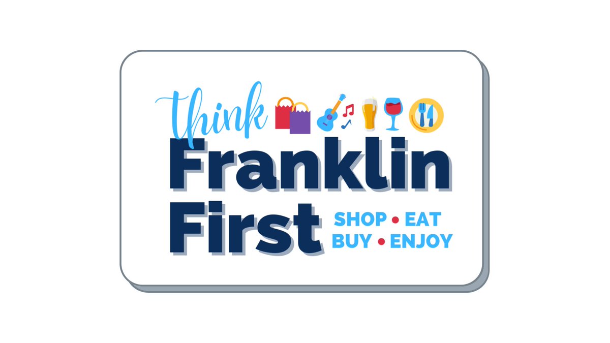TOFranklinMA's tweet photo. BIG NEWS ALERT! We are excited to announce the upcoming launch of Think Franklin First gift cards! With the incredible support of Dean Bank &amp; the Random Smile Project, these Franklin-only gift cards will be available for purchase beginning on Wednesday, November 25th. See more... https://t.co/XQ3RcLIvwj