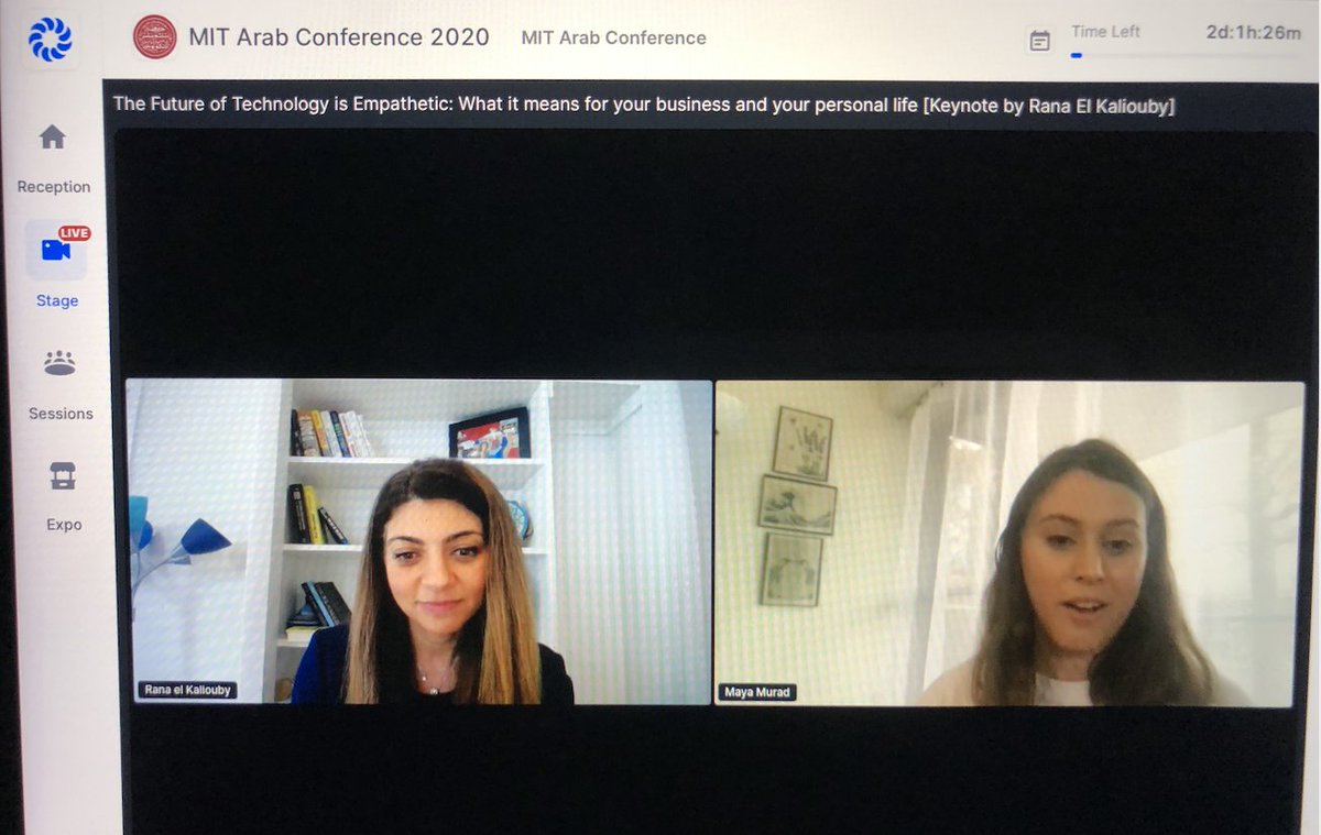 MITarabconf's tweet photo. We are honored to have @kaliouby  join us as a Keynote Speaker today! https://t.co/hj6p13w6jz