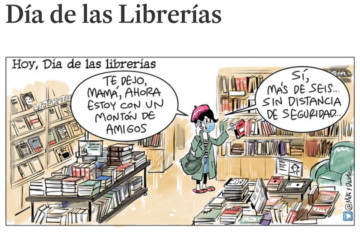 sombradoble's tweet image. Hoy es #DíaDeLasLibrerías
Apoyo a un oficio noble e imprescindible. Su pérdida es la de todos, su desaparición amenaza la riqueza cultural.
Todos perdemos cuando una librería cierra porque como dijo #Margarit: "La libertad es una librería".
…y un poco de humor vía @MikiyDuarte