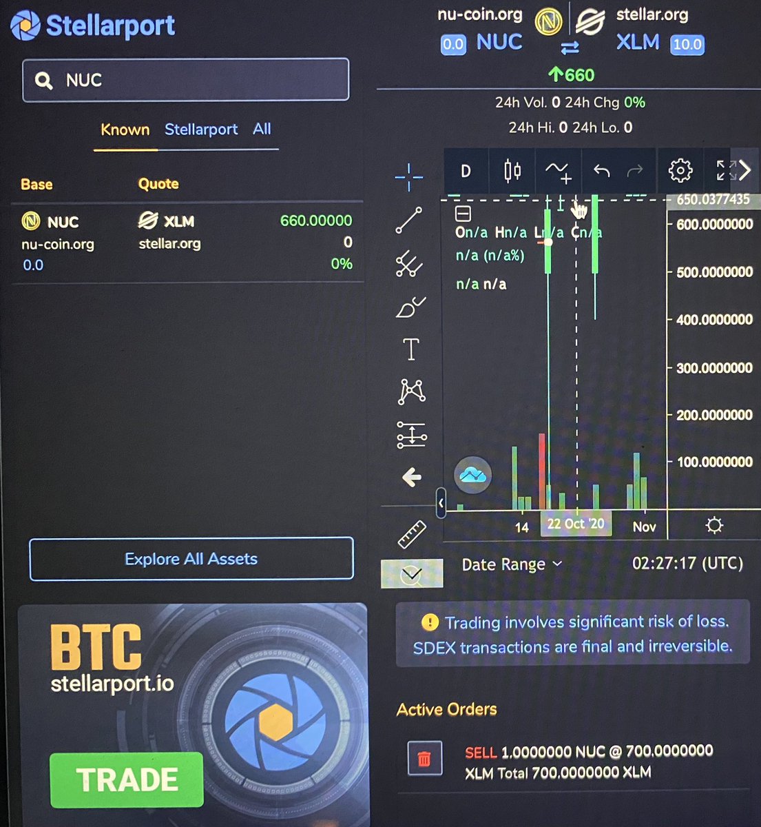 The NUC asset backed token is now listed as a KNOWN asset on  <a href="/stellarportio/">Stellarport</a> and trading alongside <a href="/StellarOrg/">Stellar</a> #cryptocurrency #crypto #cryptotrading #altcoin #blockchain