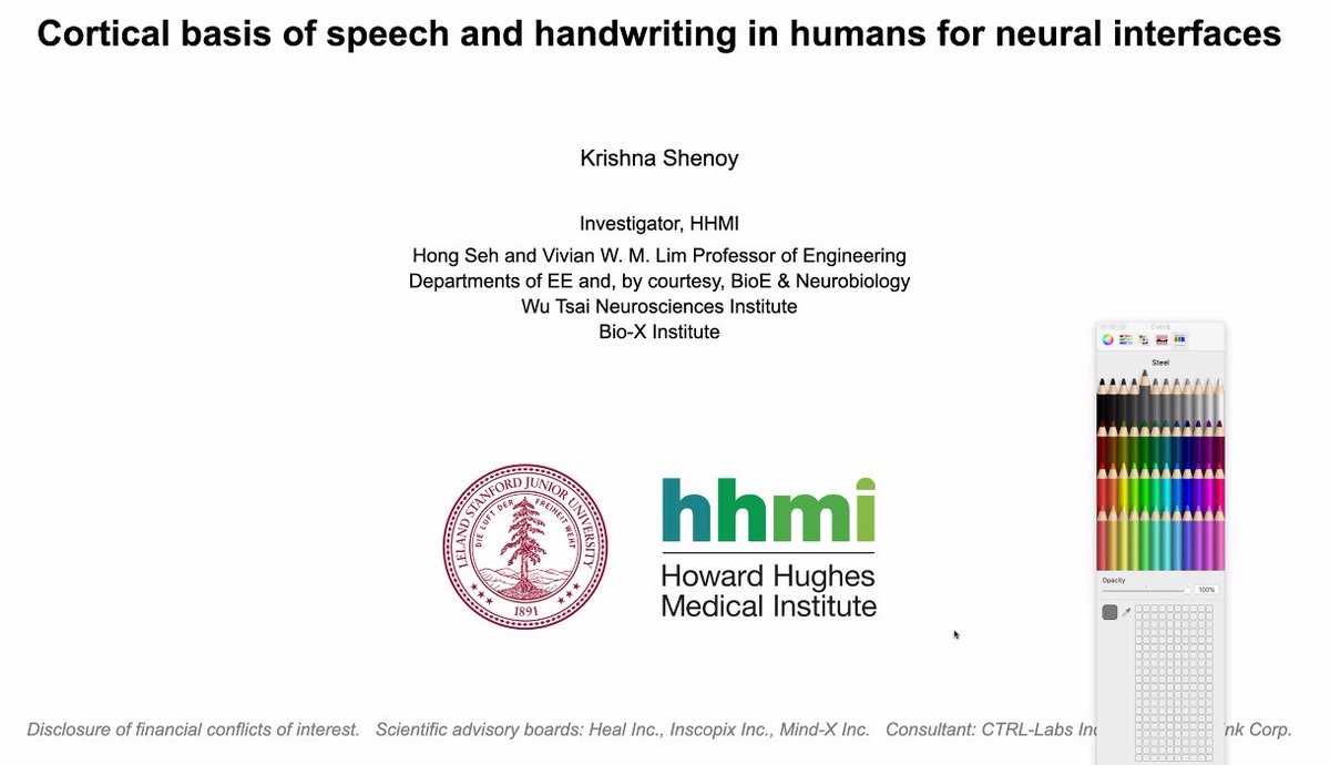 SaberaTalukder's tweet photo. Join #HSN2020 now to listen to @shenoystanford from @stanford_ee @StanfordBioE discuss the "Cortical basis of speech and handwriting in humans for neural interfaces"
You should still be able to register at: https://t.co/Y7egKrAsAw https://t.co/8kJKtLdr8h