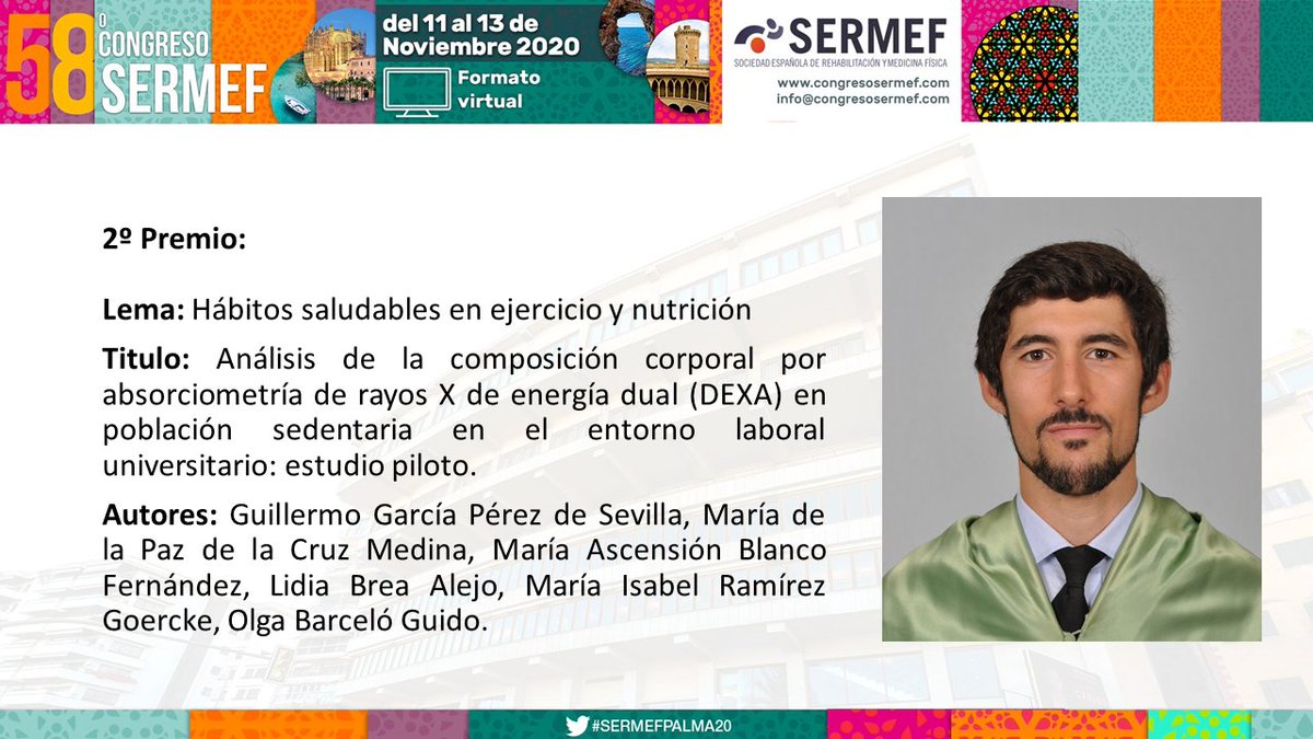 Premio a los dos mejores carteles científicos presentados en  #SERMEFPALMA20