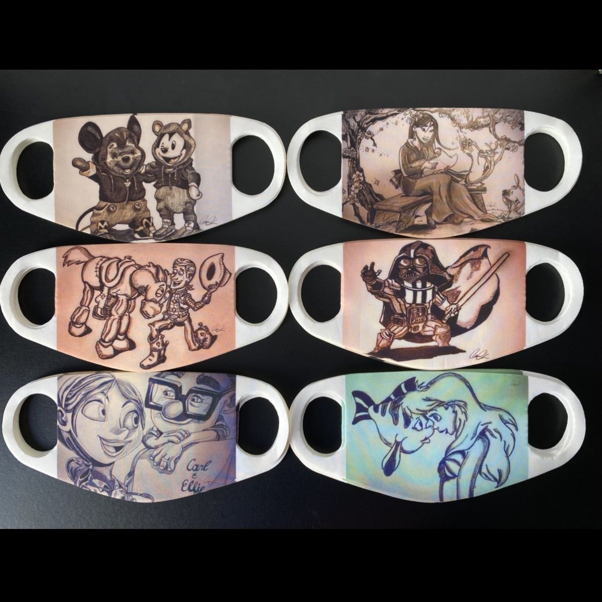 CarlHDaniels's tweet photo. Guys my masks are here and ready to buy!! Send us a message if you’d like one 😁😁 limited stock only 🥰 
All hand drawn by me 😁 #staysafe https://t.co/stOzUtDqS6