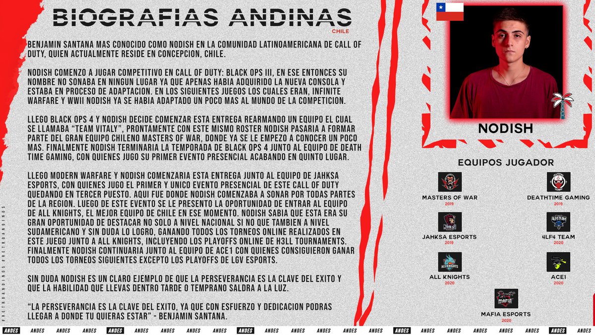 #BiografíasAndinas.

Hoy traemos al gran <a href="/lNodish/">Benjamín</a>.

#RetroAndinos