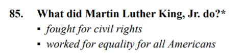 In another  moment that will resonate most strongly with people who hate seeing King's work abused, the "What is MLK famous for" question can now be answered with his "content of their character" quote. Yeesh.Old                     New