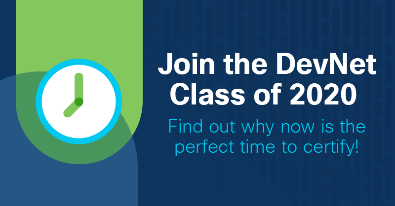 Distinguish yourself as an innovator and programming powerhouse. We're happy to announce an all-new #DevNetClassof2020 digital badge PLUS new exclusive recognition and engagement opportunities that show off your accomplishments and relationship with Cisco. cs.co/6013HEB7H