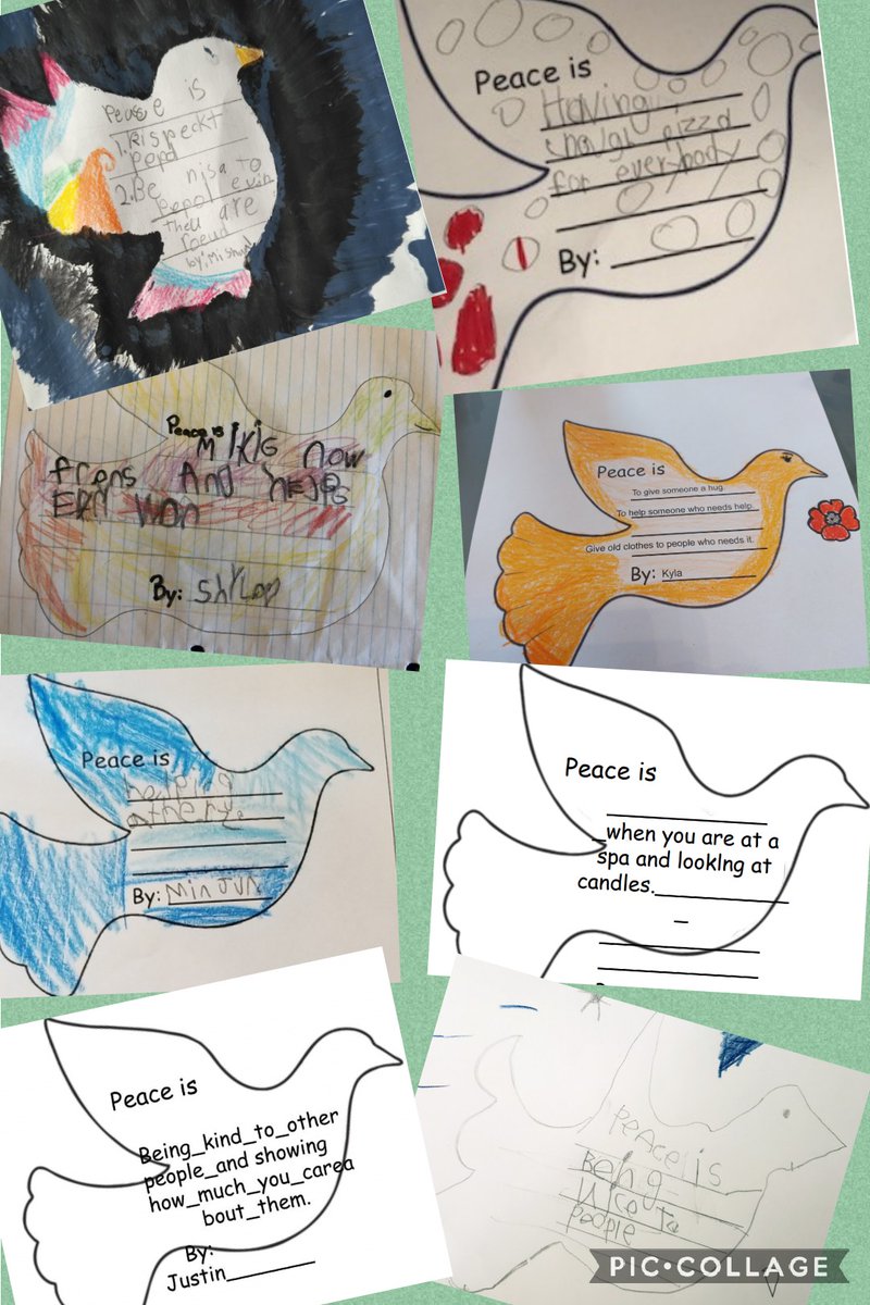 Peace is... written by the Online Grade 1/2 class <a href="/DixiePSchool/">Dixie Public School</a>