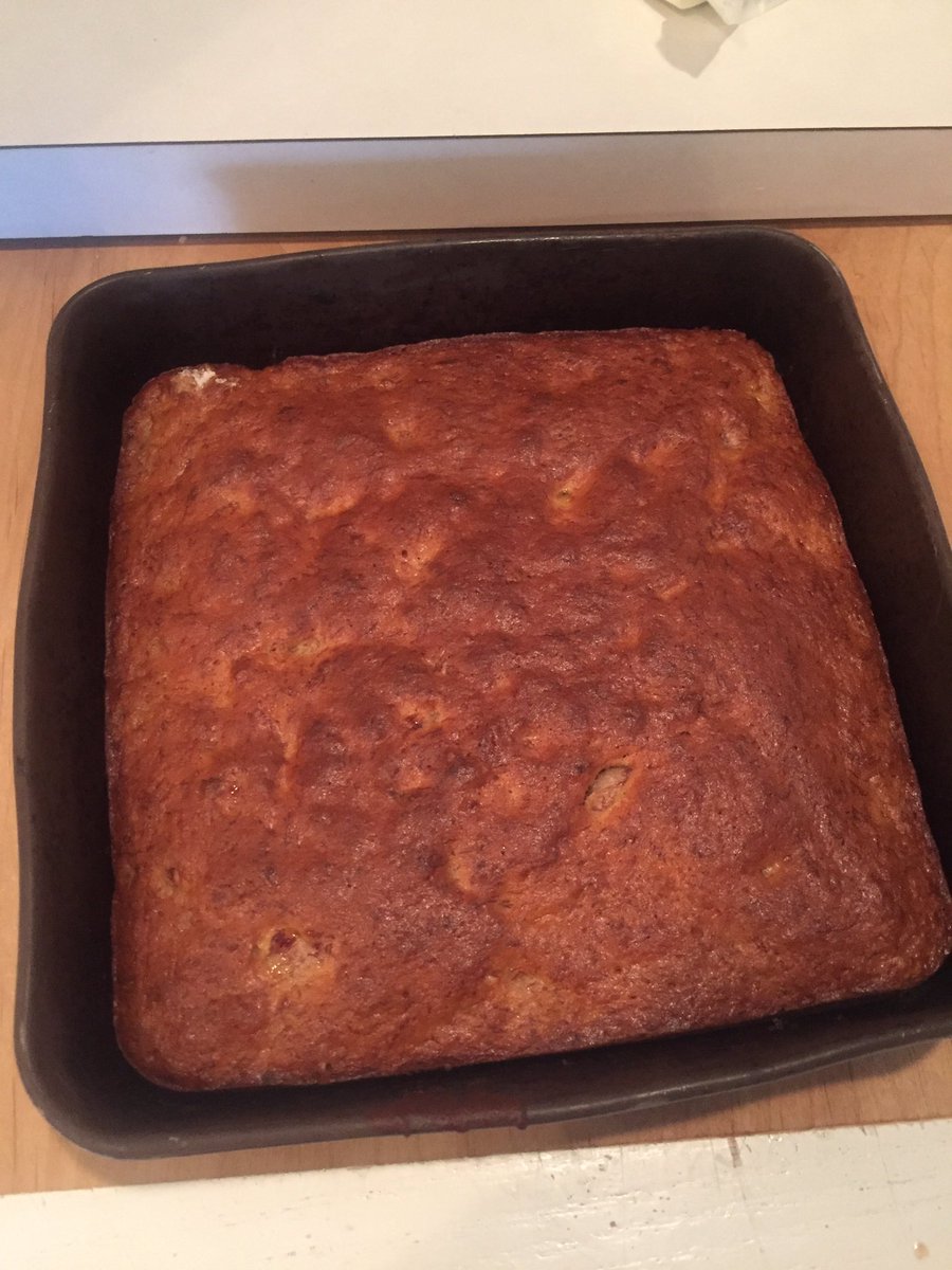 SmartVO's tweet photo. Made banana bread... squares, I guess? #WhenIsALoafNotALoaf #SoSquare #MyFirstTry https://t.co/fKDzAreomh
