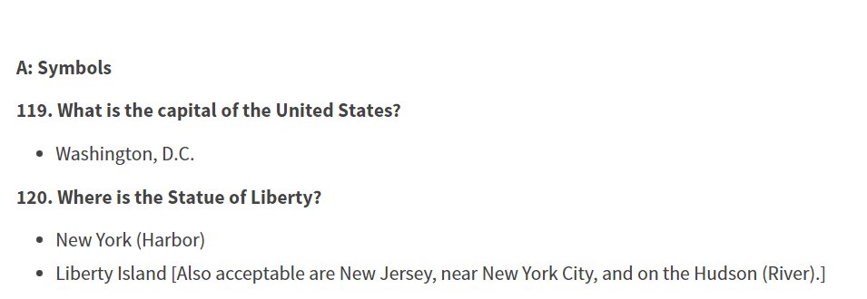 In a major blow to geography, they have entirely eliminated the "Geography" section of the old citizenship test, keeping only questions on the U.S. Capital and "Where is the Statue of Liberty."Old                       New