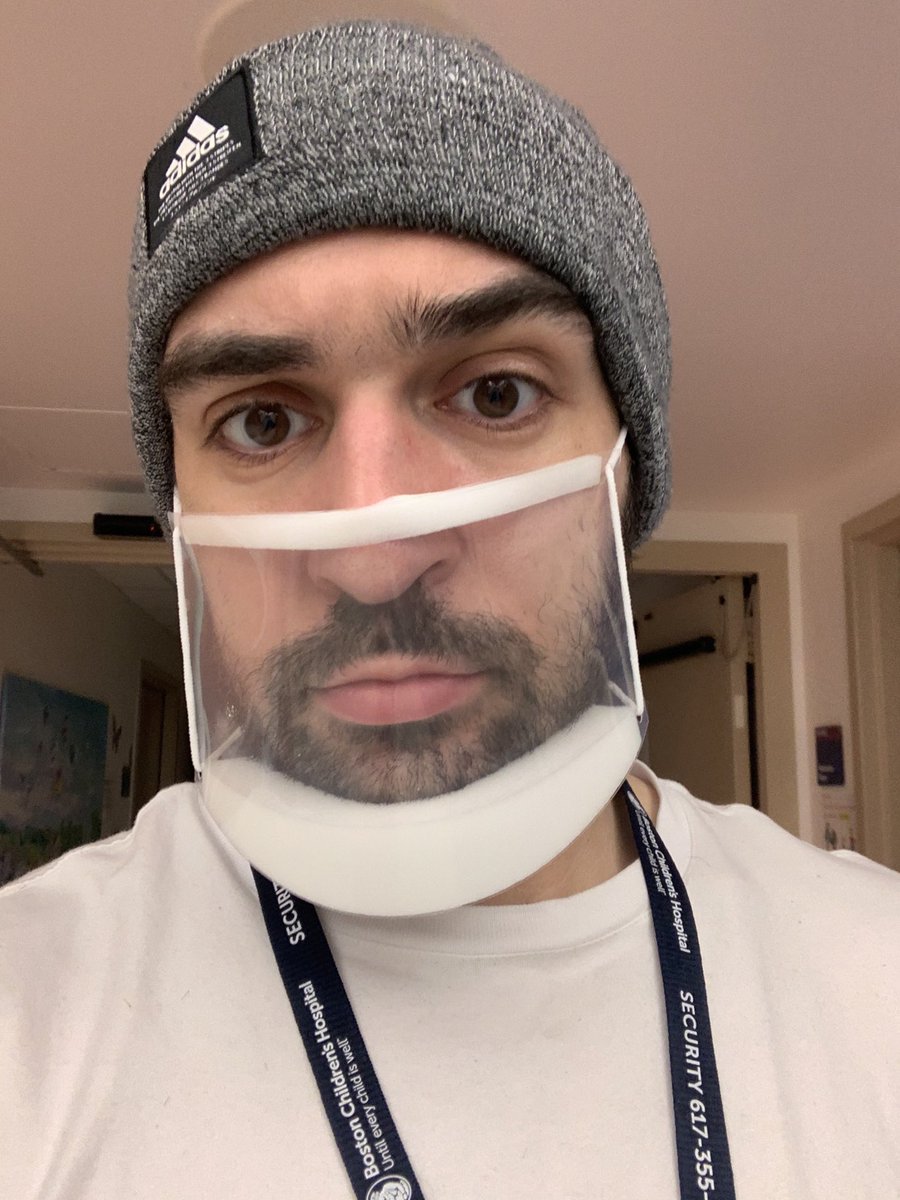 One really cool thing the hospital provides is these clear face masks for hearing impaired kids like Francesca.