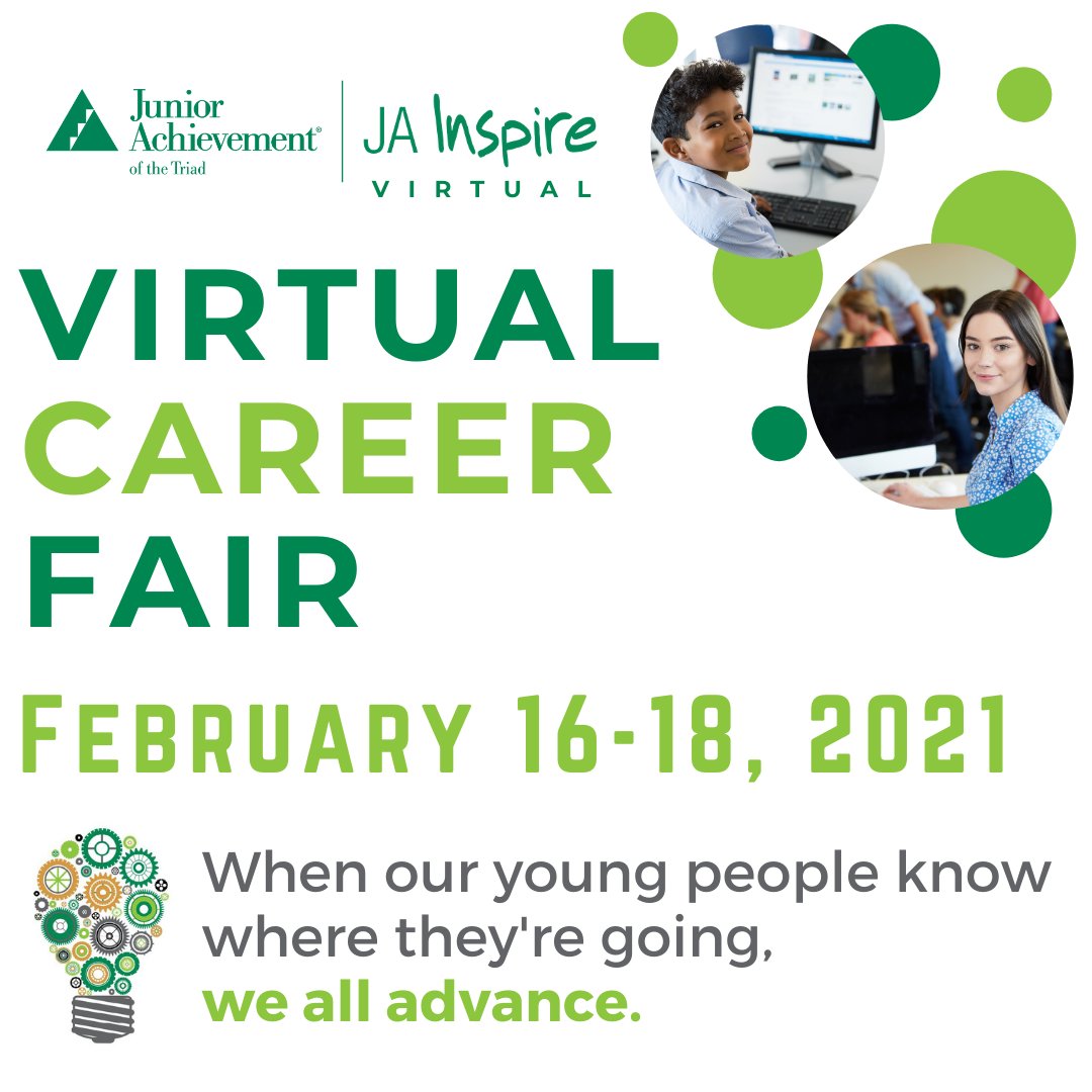 Prepare the future workforce of the Triad by joining us for a Virtual Career Fair! When our young people know where they’re going, we all advance. 

Learn more by visiting our website at triadja.org 
#JAInspireVirtual #TriadJA