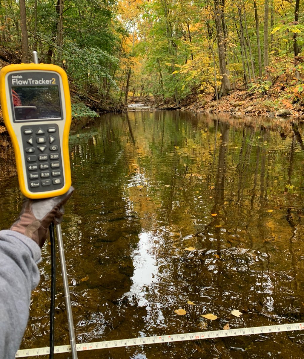 USGS_NJ's tweet photo. At the #NJWSC we love fall and Hydrographer Jaclynne Polcino captured these awesome fall #fieldphotofriday pictures while out visiting her field sites in the Northeast!  Even though the leaves building up in the channels can make our jobs tough at times, they sure are pretty!🍂💧 https://t.co/Wlq5easy6q
