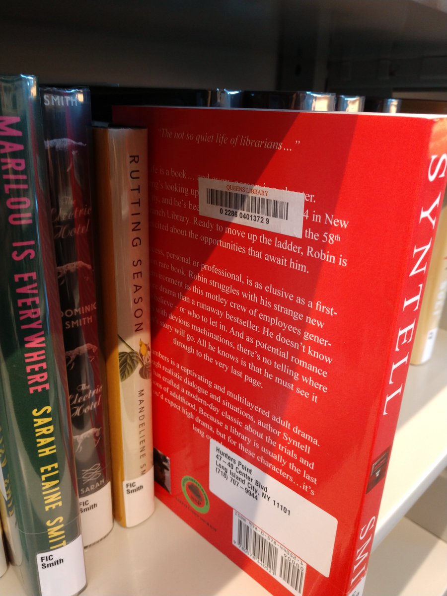 SyntellSmith's tweet image. One year ago today, 11/13/2019, I went to New York City, to the Hunters Point Branch Library in Queens and saw a copy of my book on their shelf. I was nearly moved to tears, it was such an emotional day.

@QPLNYC @nypl #libraryfiction #librarylife #librarytwitter #NYPL