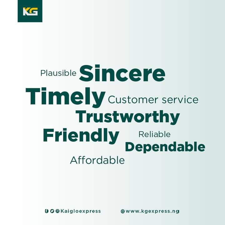 KaigloExpress's tweet photo. KG Express is always at your service.

Visit us: https://t.co/An3PZHdop1
WhatsApp: +2349068173229

#Kaiglo #kgexpress #kaigloexpress https://t.co/MCmw5yyuXH