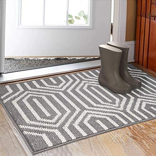 Indoor Doormat 32 x 48 , Absorbent Front Back Door Mat Floor Mats, Rubber Backing Non Slip Door Mats Inside Mud Dirt Trapper Entrance Door Rug Carpet, Machine Washable Low Profile-Grey Time Cloister deanlevin.info/indoor-doormat…
